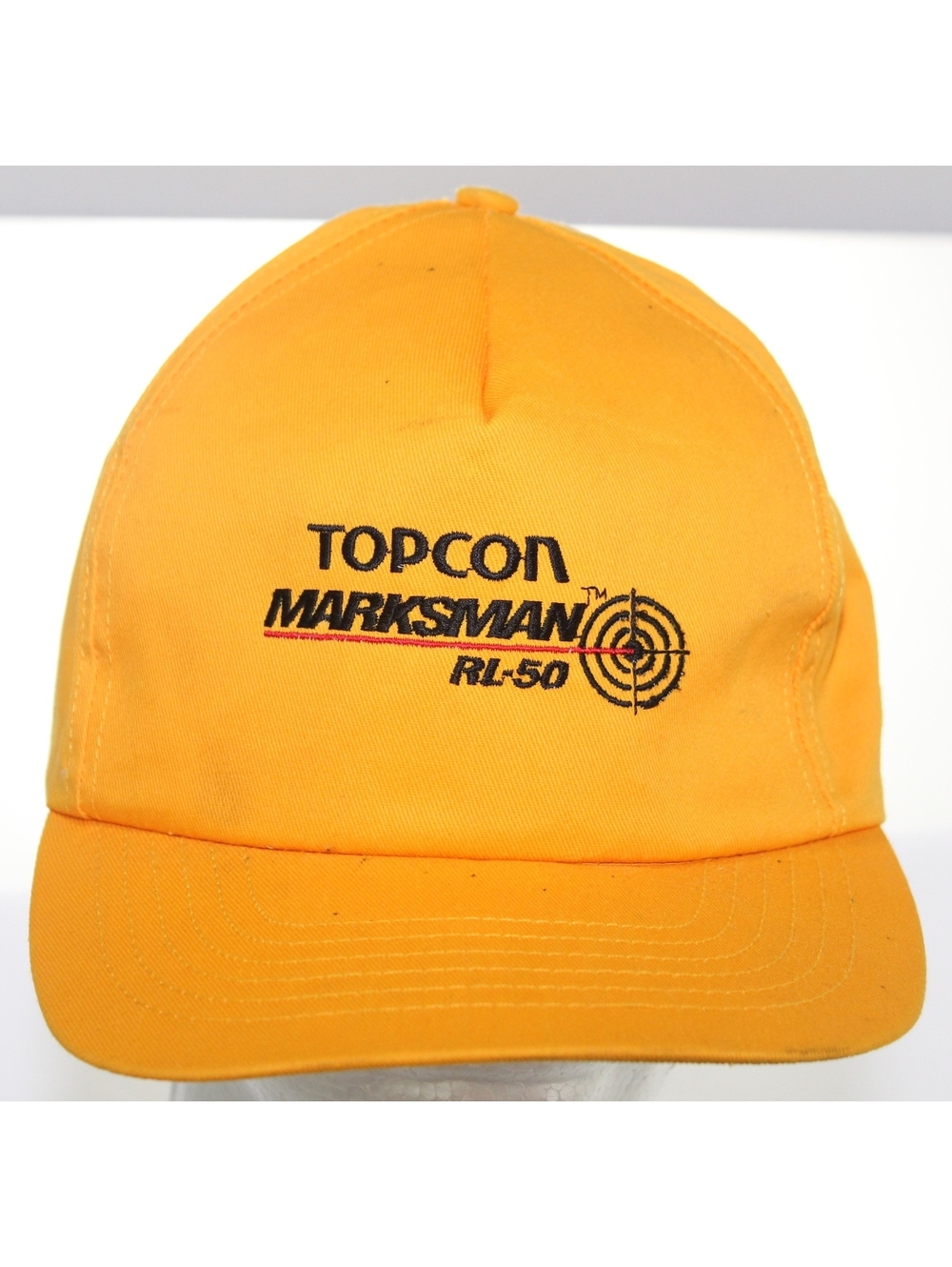 Vintage Topcon Marksman Rl-50 Rotating Leveling Laser Snapback Cap Yellow Hat